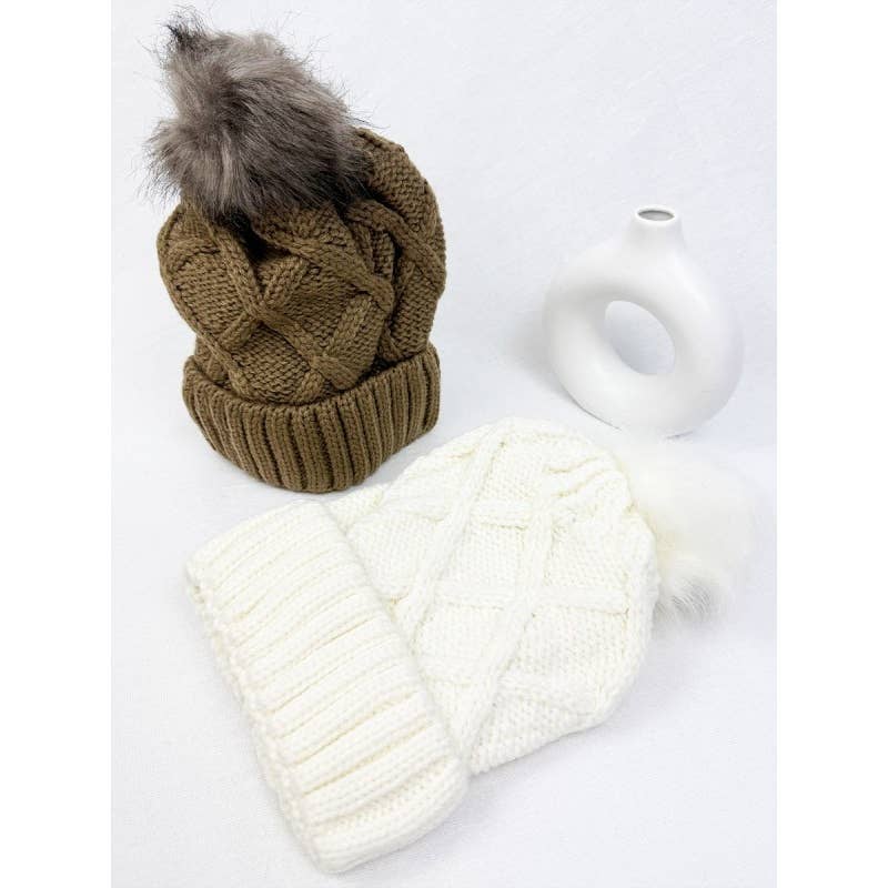 Thick Cable Knit Beanie