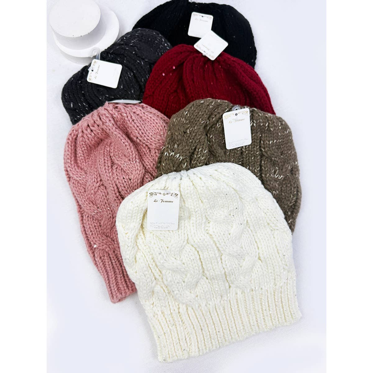 Messy Bun Ponytail Beanie