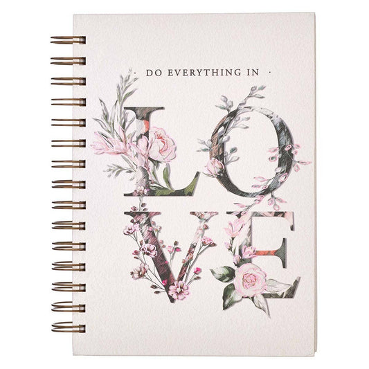 Do Everything In Love Large Wirebound Journal in White