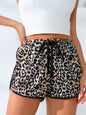 Women’s High Waist Leopard Print Drawstring Shorts