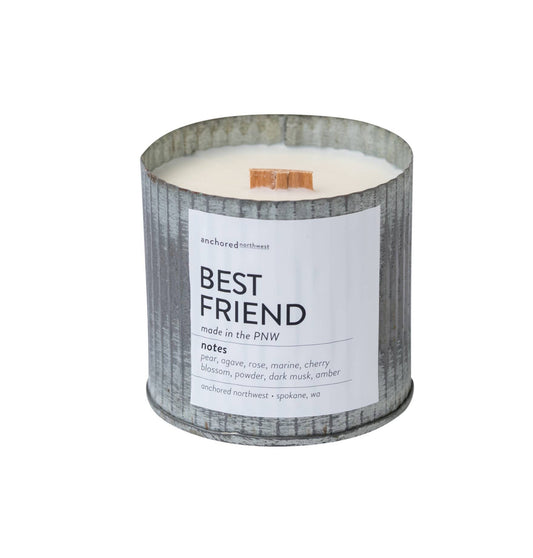 Best Friend Rustic Vintage Farmhouse Wood Wick Candle