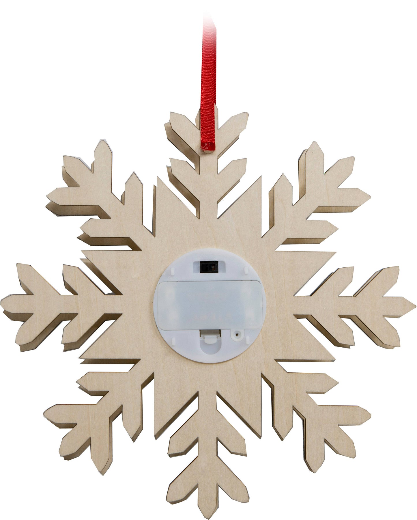 Snowy Pine Cardinal LED Wood Snowflake
