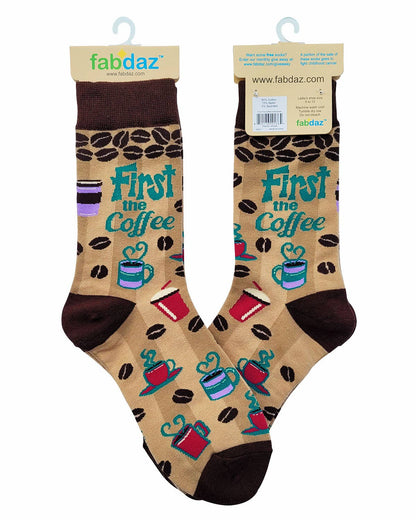 First the Coffee Then the Things Women's Crew Socks
