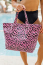 Brown Leopard PU Leather Water Proof Tote Bag