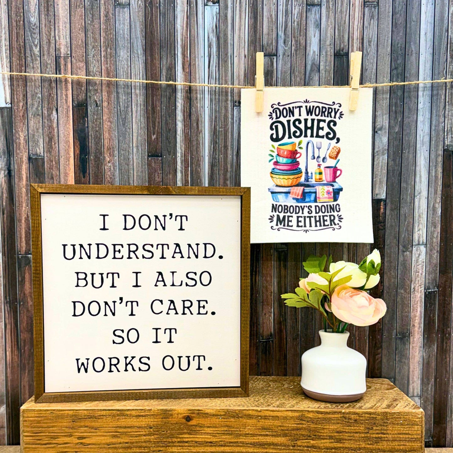 Dishes Nobody's Doing Me Funny Swedish Dishcloth Home Decor