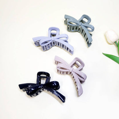Glossy Color Ribbon Shape Hair Claw Clip