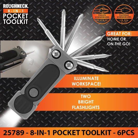 Roughneck 8-In-1 Pocket Multi-Tool with Lights