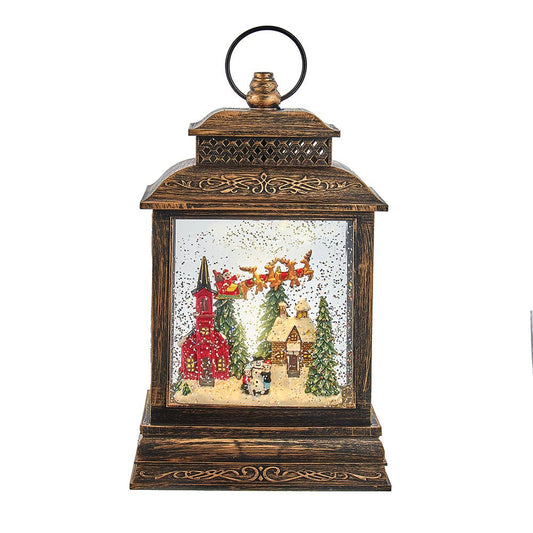 Battery-Operated Lighted Santa Water Lantern With Projector