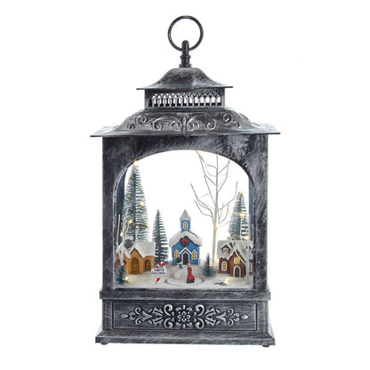 15"B/O LED MUSICAL LANTERN W/XMS VILLAGE