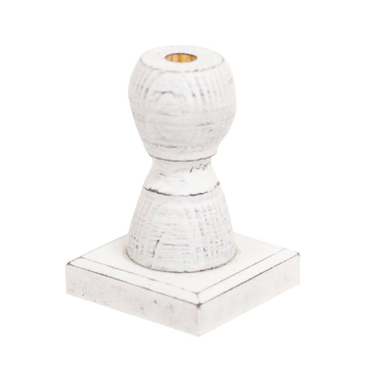 Short White Spindle Flower Holder