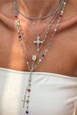 Layered Cross Pendant Necklace Set