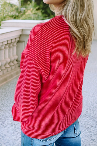 LDC Twisted Rib Outlined Merry Letter Graphic Top