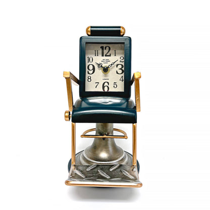 Classic Barber Chair Table Clock-Blue
