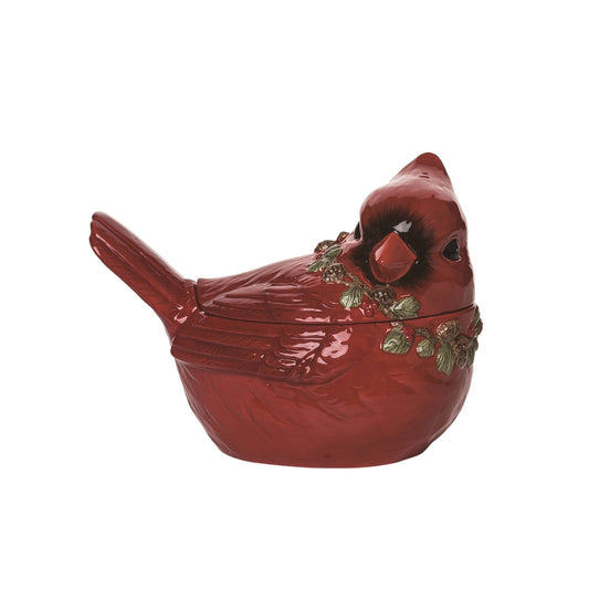 Christmas Ceramic Cardinal Cookie Jar