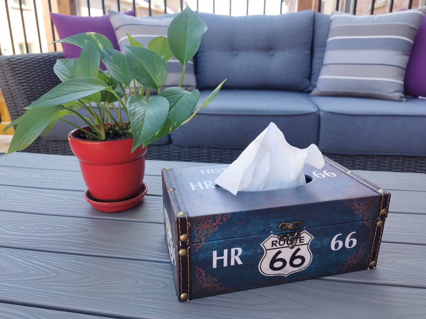 Historic Route 66 Vintage Tissue Box