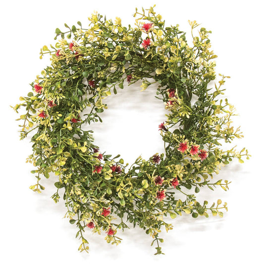Ruby Fall Buds & Baby's Grass Candle Ring, 6.5"