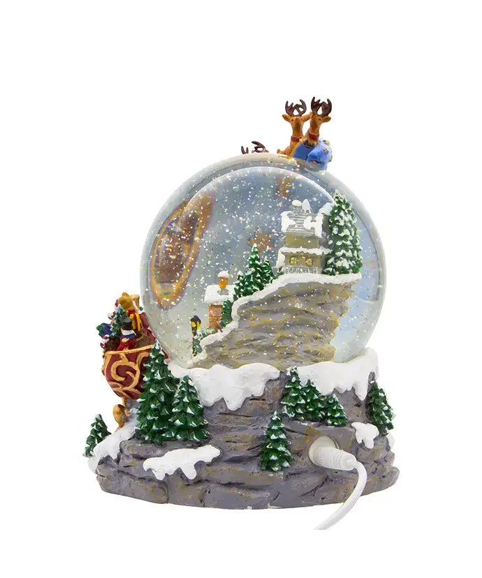 Battery Operated Musical Santa and Sled Water Globe