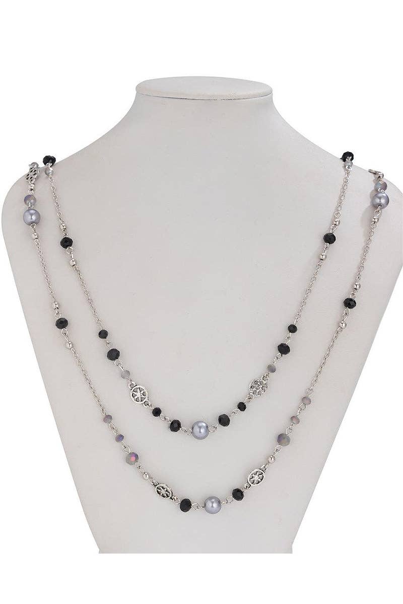Long Layered Pendant Necklace