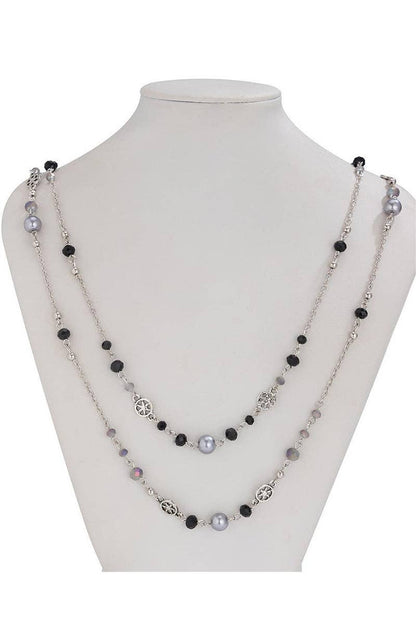 Long Layered Pendant Necklace