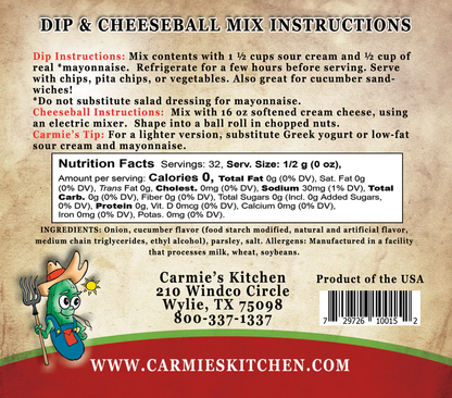 Country Cucumber Dip Mix