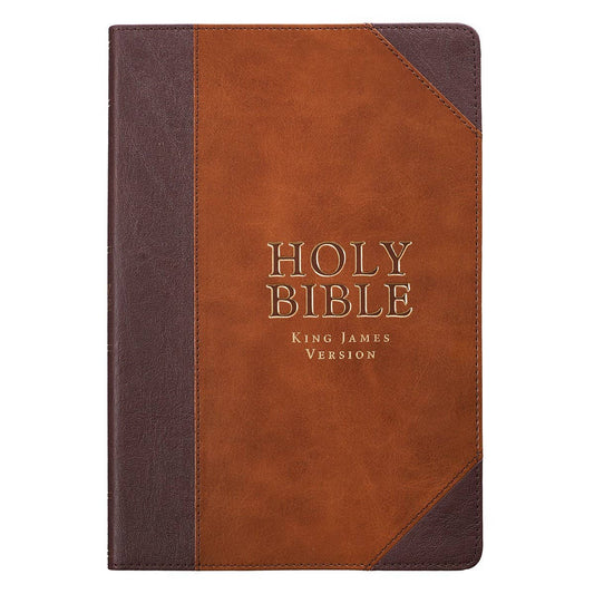 KJV Bible Thinline LP Faux Leather, Brown Two-tone