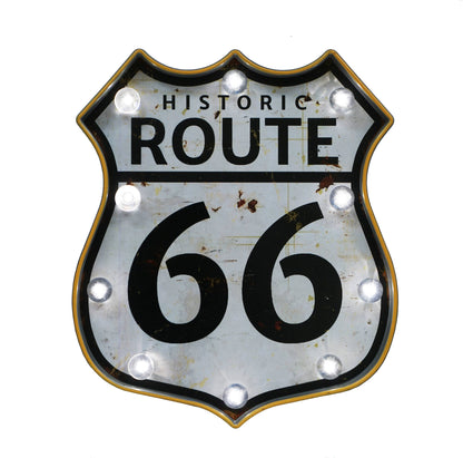 LED Lighted "Route 66" Wall Decor
