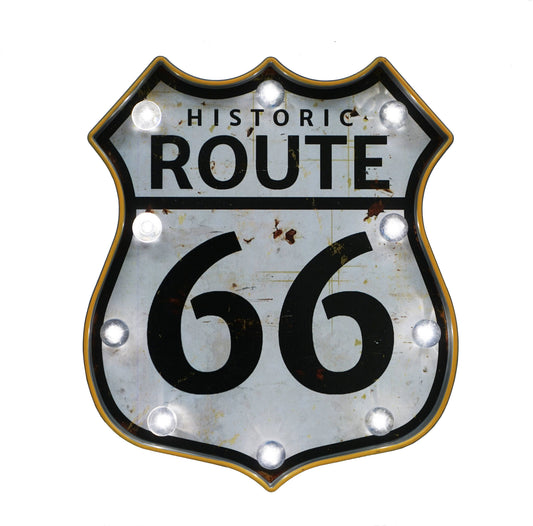 LED Lighted "Route 66" Wall Decor