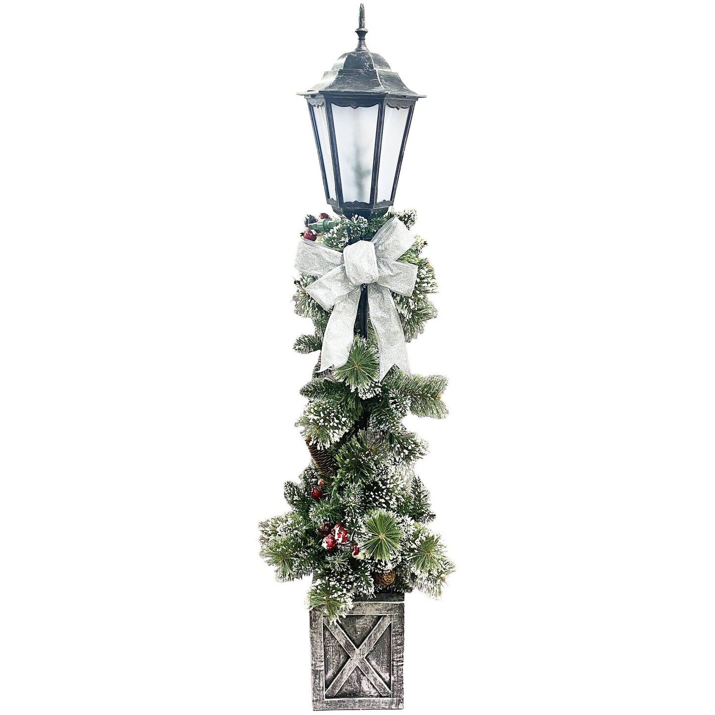 4' Needle Pine Lamp Post, 100 Tips, 50 UL Lights