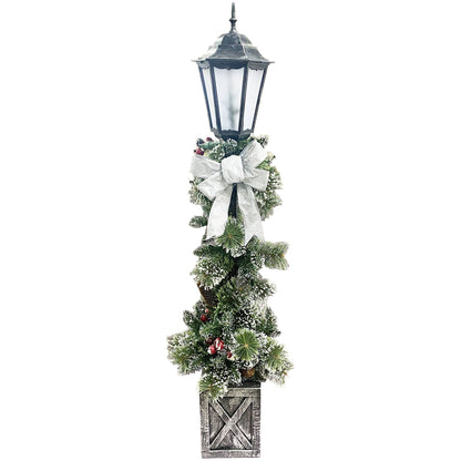 4' Needle Pine Lamp Post, 100 Tips, 50 UL Lights