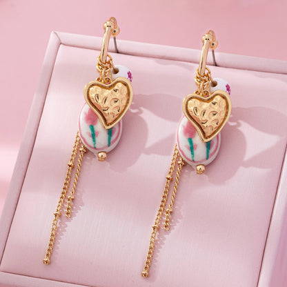 Chinoiserie Floral Charm Hoop Earrings | 80E61660