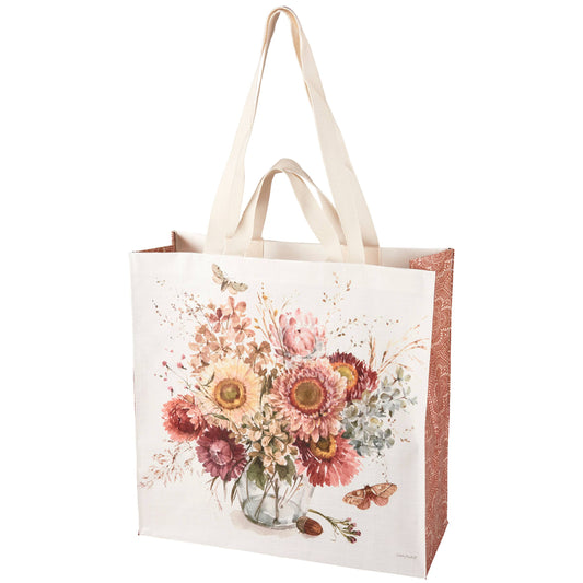 Fall Floral Vase Market Tote