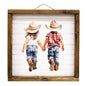 Country Boy & Girl Framed Print 12"