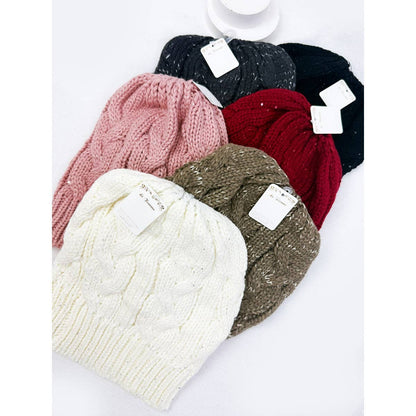 Messy Bun Ponytail Beanie