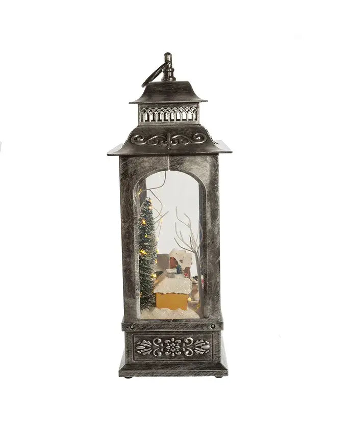 15"B/O LED MUSICAL LANTERN W/XMS VILLAGE