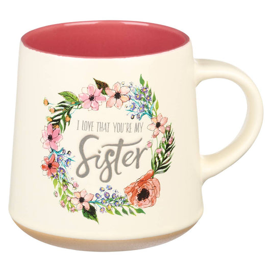 Pink/White Floral Sisters Eccl. 4:9 Mug