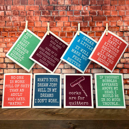 Swear a Little Funny Swedish Dishcloths - Kitchen Gadgets