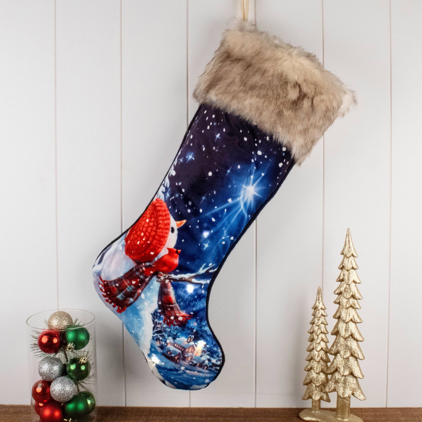 Snowman LED Stocking