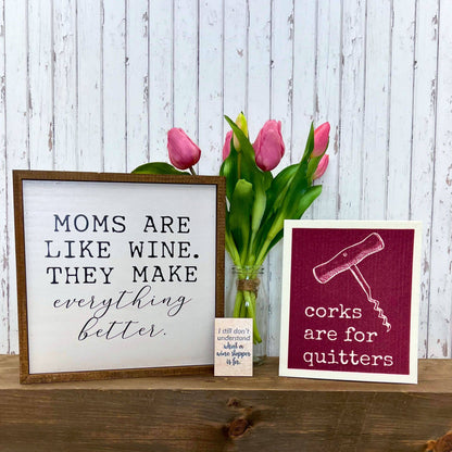 Corks are for Quitters - Funny Swedish Dishcloths - Kitchen