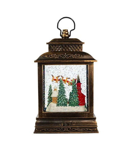 Battery-Operated Lighted Santa Water Lantern With Projector