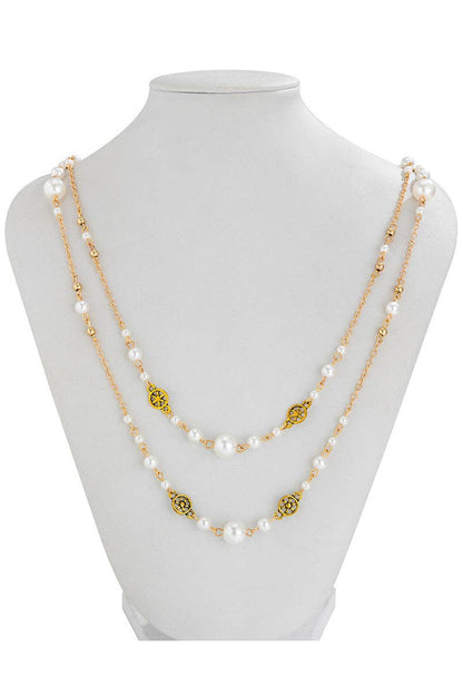 Long Layered Pendant Necklace