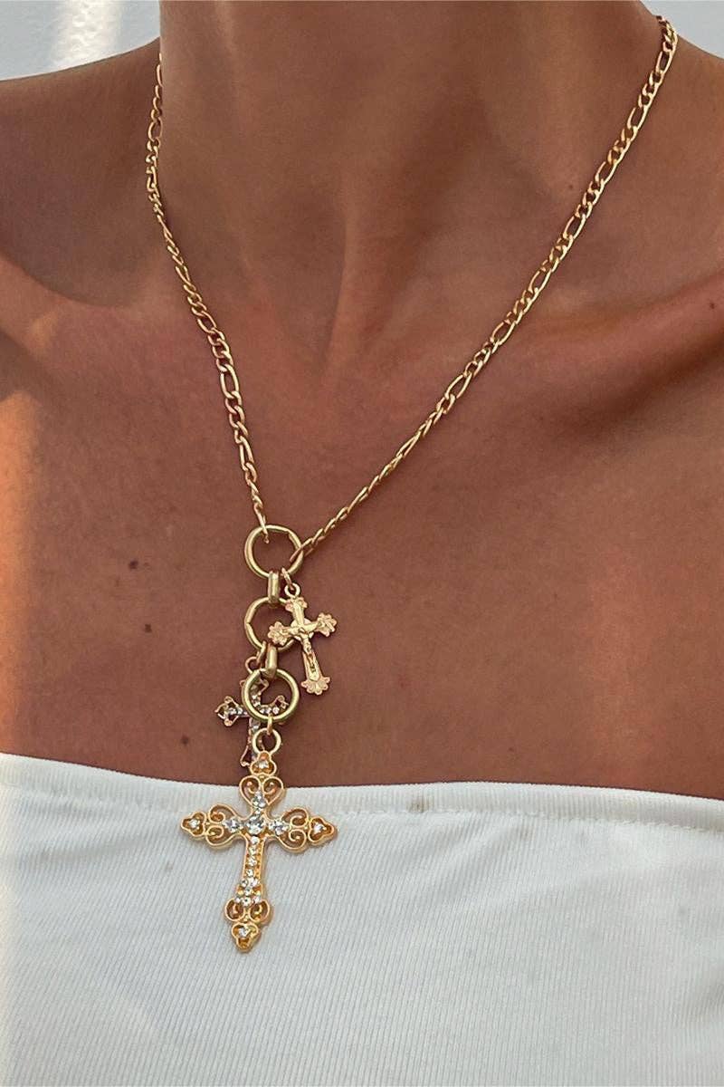Crystal Charm Pendant Necklace