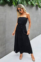 Off Shoulder Waist Tie Ruffle Dress