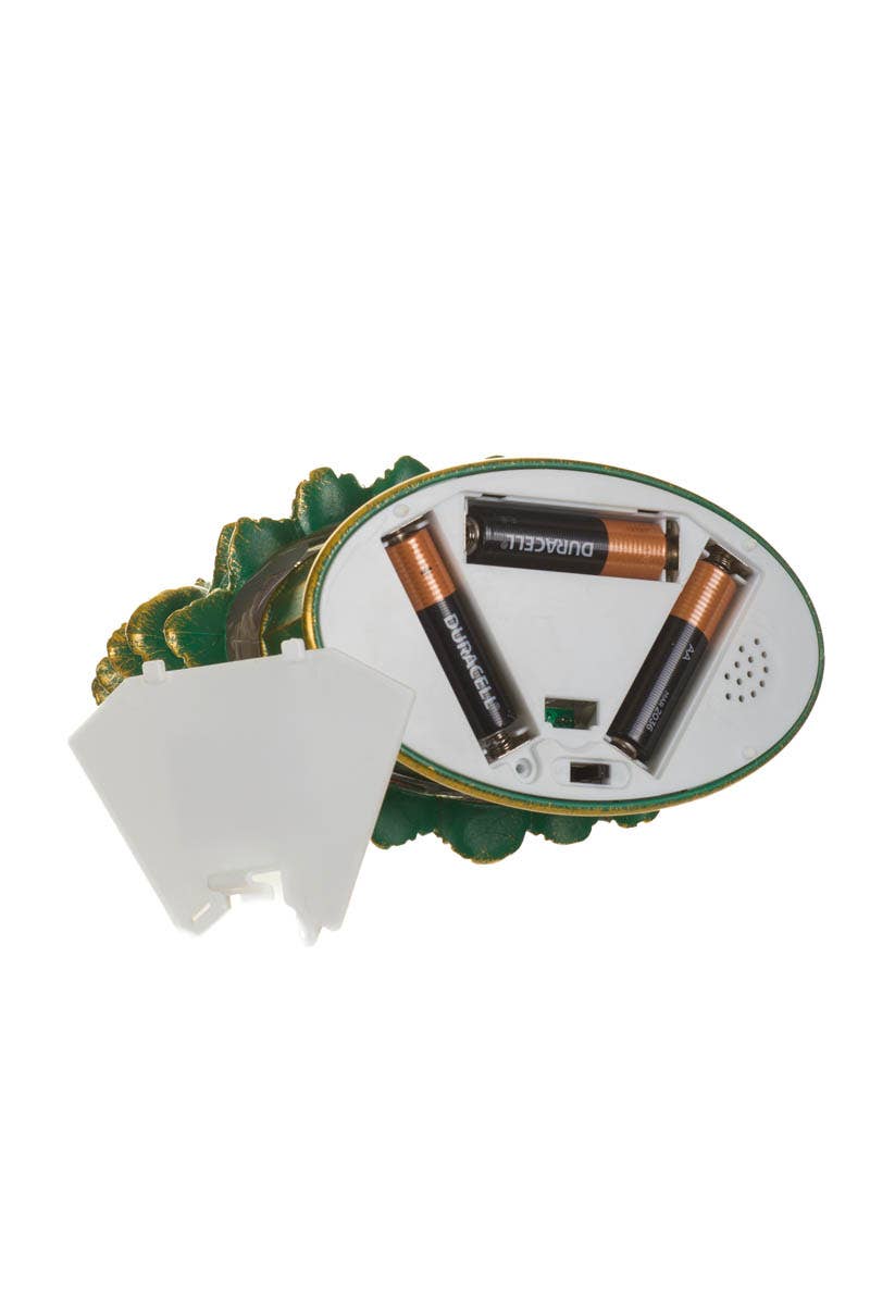 Green Led Star Topped Tree Snow Globe W/ Cozy Santa & Co