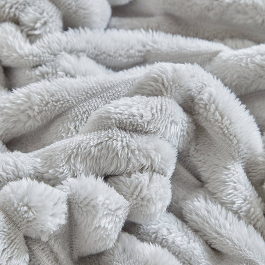 Stripe Fleece Throw – Ultra Plush Ribbed Blanket
