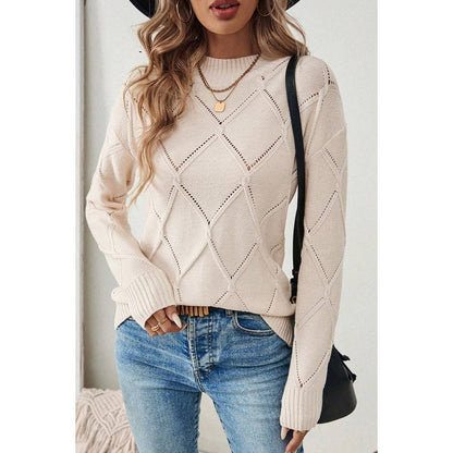 Stand Collar Long Sleeve Knit Slim Fit Sweater