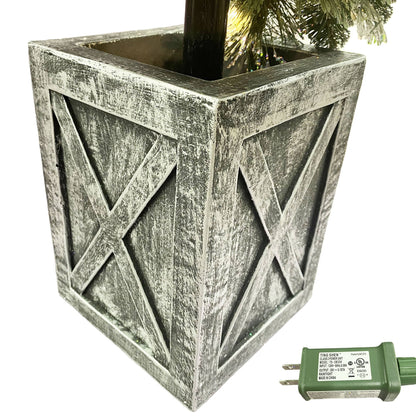 4' Needle Pine Lamp Post, 100 Tips, 50 UL Lights