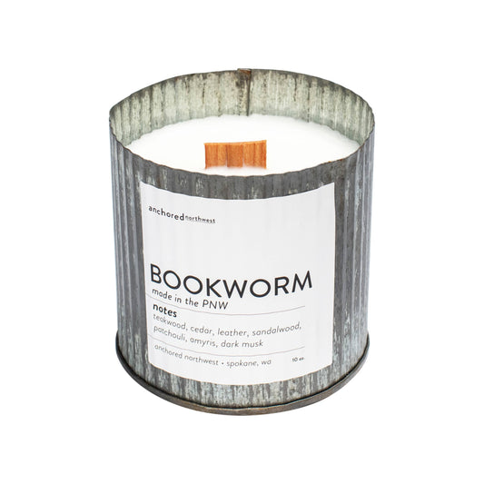 Bookworm Rustic Vintage Farmhouse Wood Wick Candle