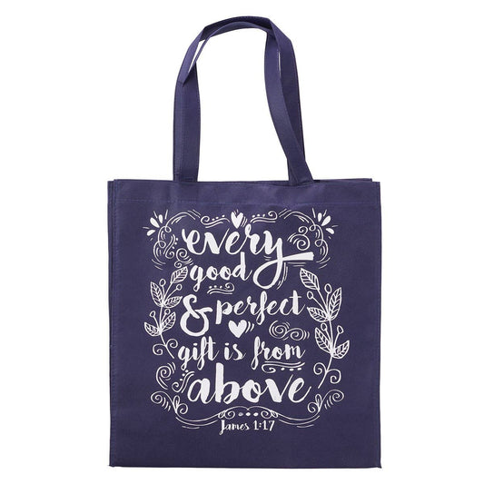 Navy Every Good Gift & Perfect Gift James 1:17 Tote