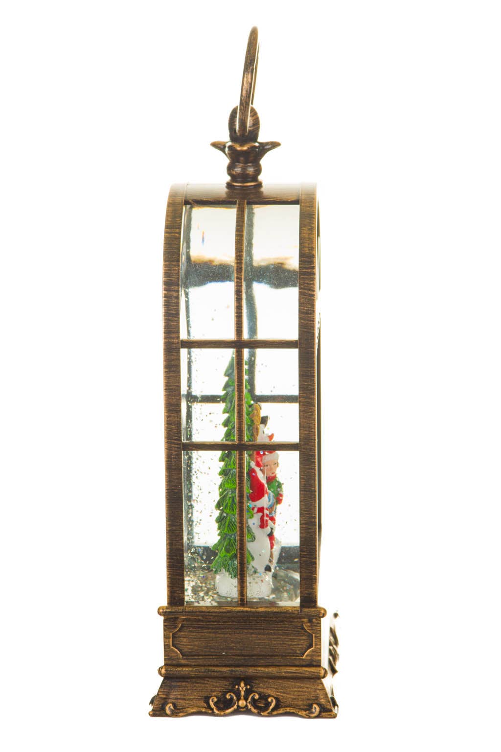 Brass LED Birdcage Snow Globe with Snowman