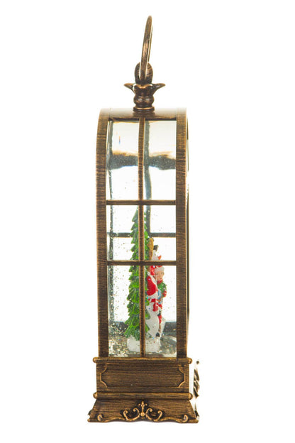 Brass LED Birdcage Snow Globe with Snowman